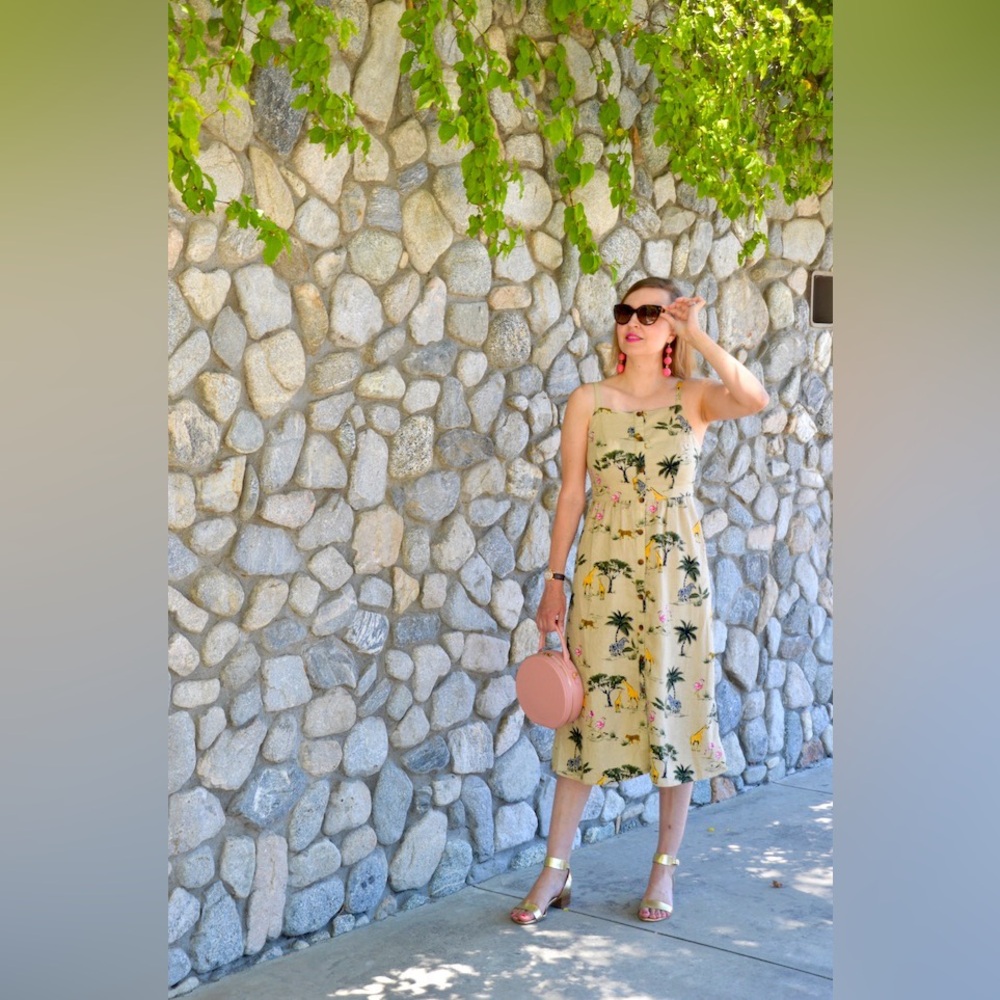 Tropical Print Beige Sundress - Picture 12 of 12